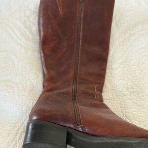 Brown Leather Knee-High Boots